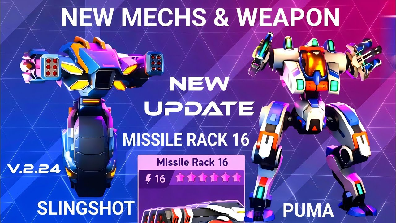 Horzel Iedereen Antagonisme New Mech - Slingshot & Puma - New Weapon - Missile Rack 16 - Mech Arena -  New Update - YouTube