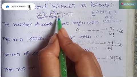 rank# of the word  EAMCET# maths 2a# permutation important 4mark question