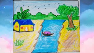 গ্রামের সুন্দর দৃশ্যের ছবি  আঁকা/ How to draw a village  scenery#pencildrawing by Limu Art Gallery 37 views 8 months ago 7 minutes, 17 seconds
