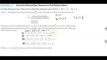 Math 10 5.5 Example 4: Using the Rational Zero Theorem to Find Rational Zeros