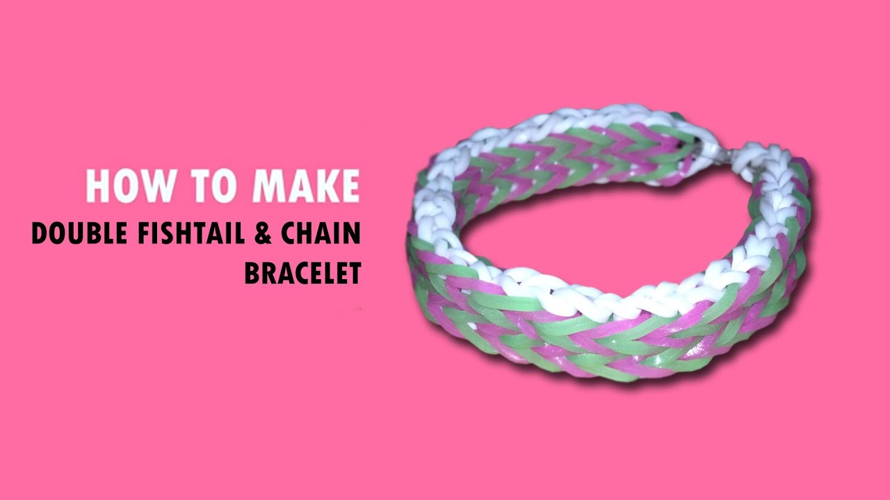 Magic Loom Rainbow Loom How to make Double FishTail With Chain