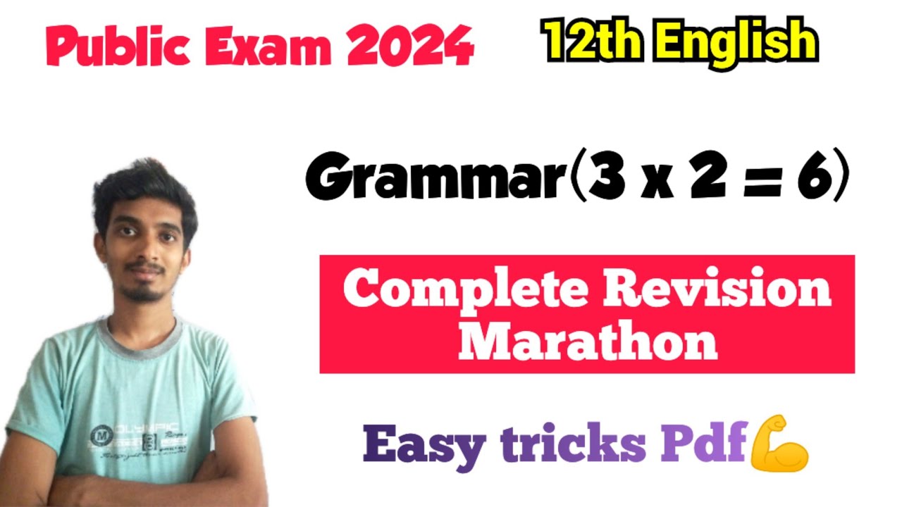 12th English Grammar|3 x 2 = 6|One shot Revison Marathon|Kandipa 6/6 Marks|Public Exam 2024!!