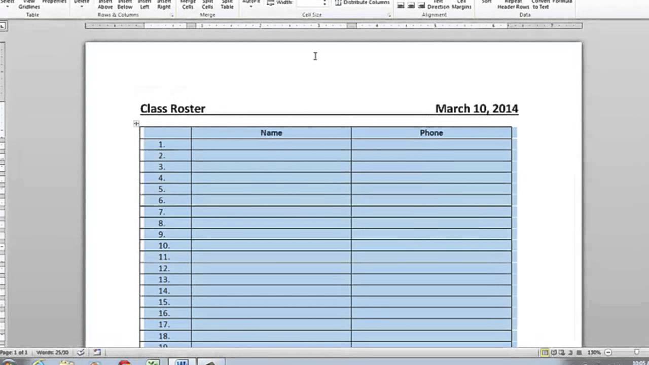 How To Make A Chart On Wordpad