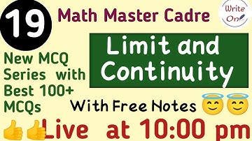 BEST 100 MCQs for Limit & Continuity| Limit and Continuity|Master Cadre Math 2022|Ch - 3|Full Course