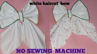 Easy NO SEW Hair Bow || How To Make White hair Bow Sithout Sewing Machine|| @PoojaBardwa