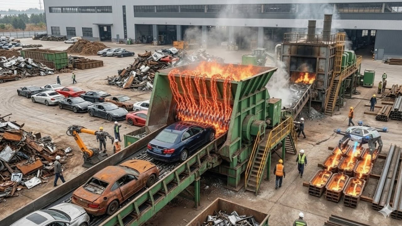 How Millions of Old Cars Are Recycled Into Railway Tracks | Full Process