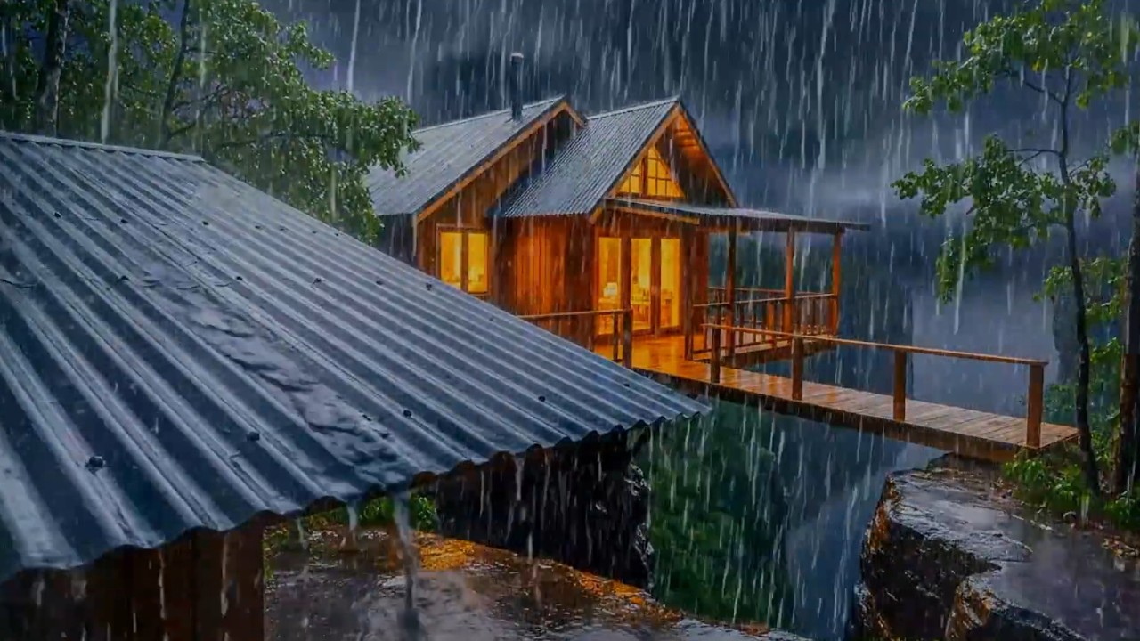 Cabin Rain Sounds at Night | Cozy Storm Ambience for Deep Sleep - YouTube