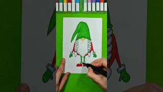 Let's color the funny gnome 🧙‍♂️ #drawing #tutorial #funny #art #creative #christmas #joy #gnome
