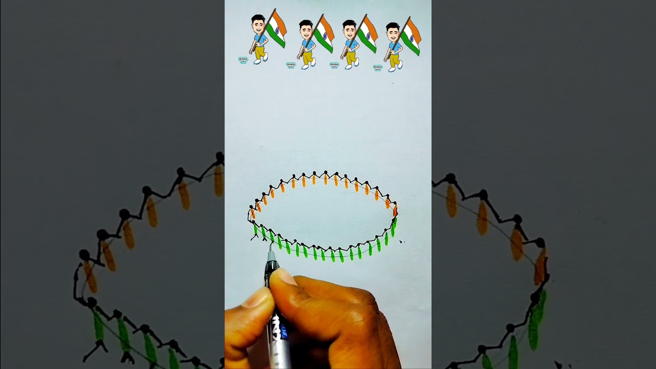 🇮🇳 Indian Flag Drawing in 30 Seconds – Try This Easy Art 🎨 ll