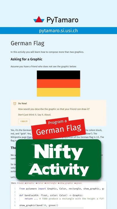 👩‍💻 Program a German Flag in #Python with #PyTamaro - YouTube