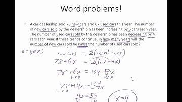 Algebra Chapter 2.5.3: Solving equations with variables on both sides in context