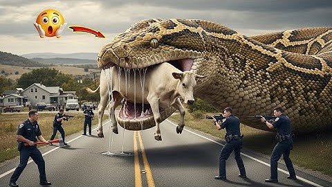 Cobra saamp Courageous Rescue Team Fights Giant Python to Save Innocent Cow 🐍