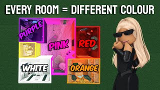 BUILDING A BLOXBURG HOUSE BUT EVERY ROOM IS A DIFFERENT COLOUR... | roblox