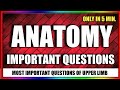 Most important questions of anatomy  upper limb 