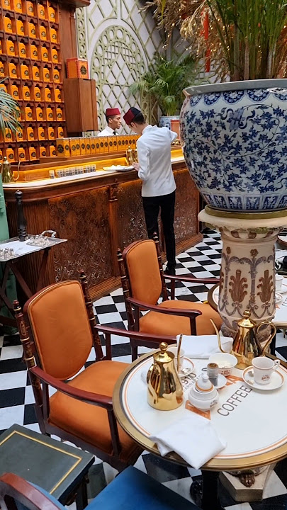 The most beautiful Café in Africa! Bacha Coffee in Marrakech! 🇲🇦 #morocco #marrakech #bacha #coffee
