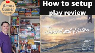 How to play Sunset over Water board game #review @ButtonShy #tranquil #games AmassGames #painting