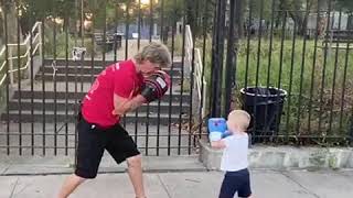 Boxing Coach Mike training kids