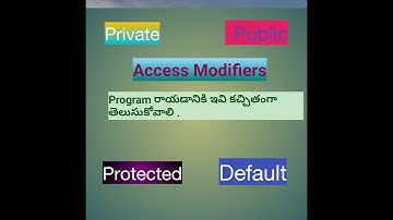 Access modifiers In Java // How to secure your variables and methods // Access modifiers in Telugu