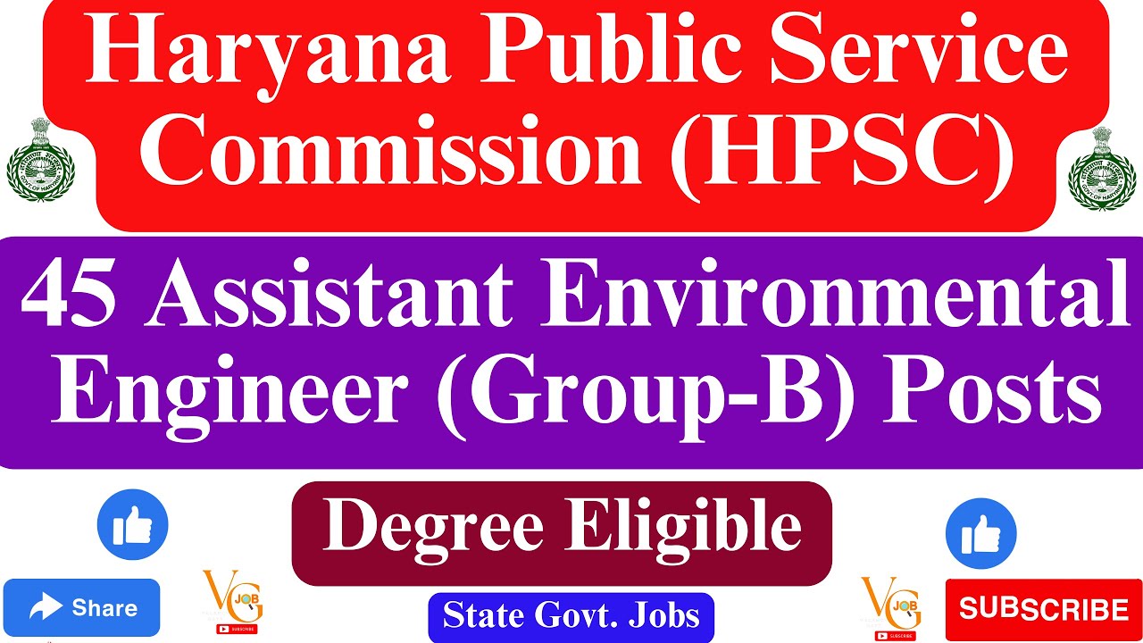 HPSC RECRUITMENT 2023 APPLY ONLINE FOR 45 ASST ENVIRONMENTAL ENGINEER (GROUPB) POSTS
