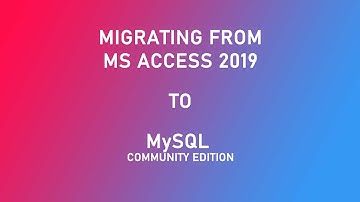 Migrating DatabaseTables From MS Access to MySQL