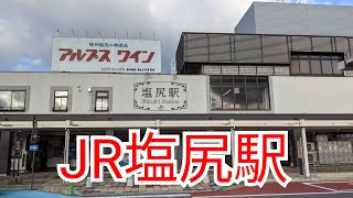 塩尻駅  JR東日本(中央本線・篠ノ井線)  ホームのブドウが収穫間近