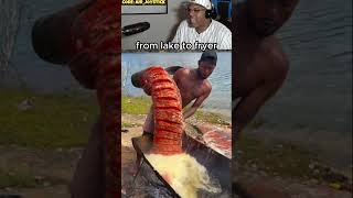 Man Catches GIANT Fish and Fries It Outside