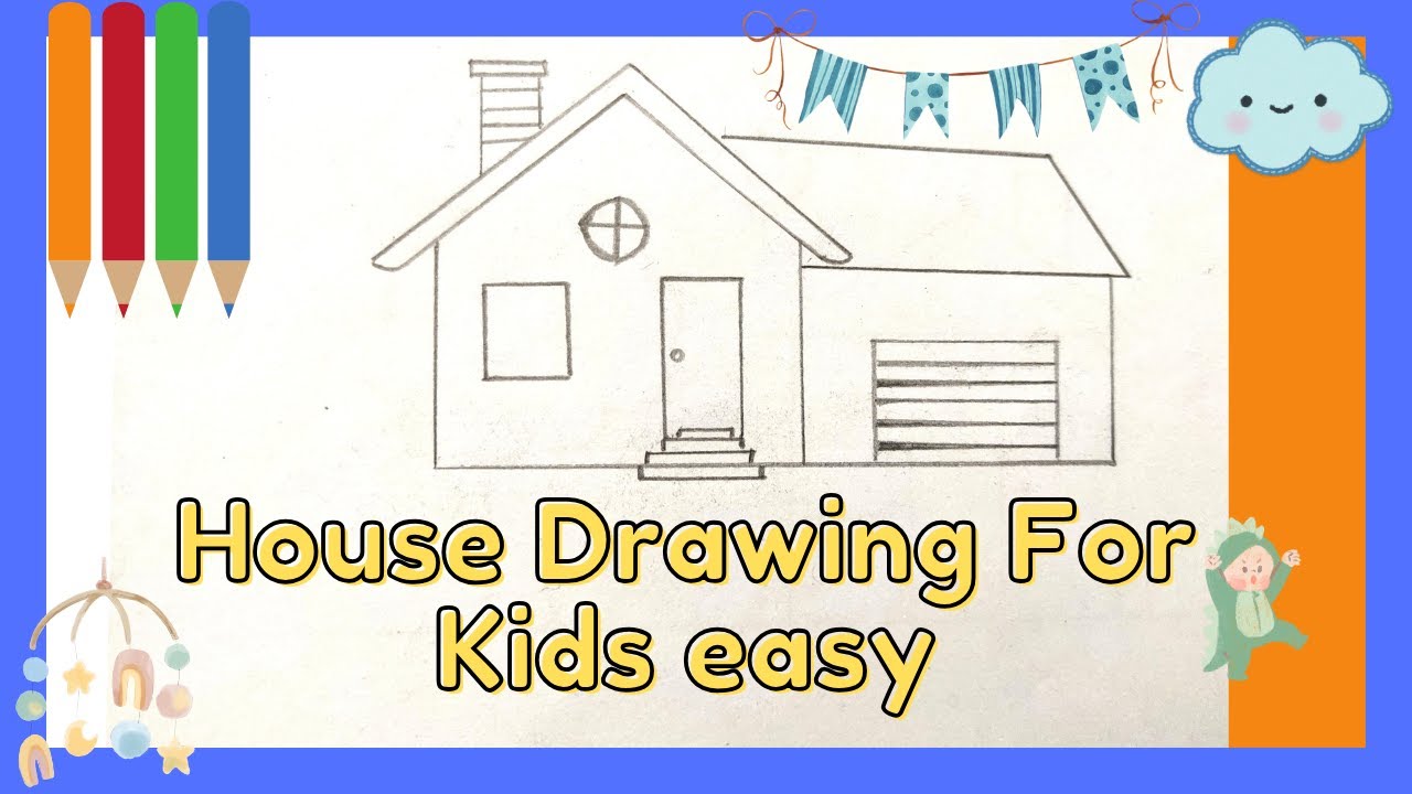 How to draw a house easy | house drawing for kids | drawing for kids ...