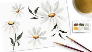 Easy Watercolor Daisies | Step-by-Step Tutorial