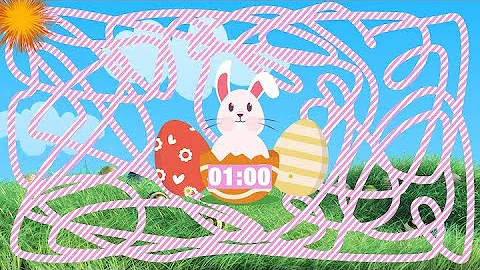 1 Minute Easter Spring Rabbit Egg Explosion Timer Countdown with Music