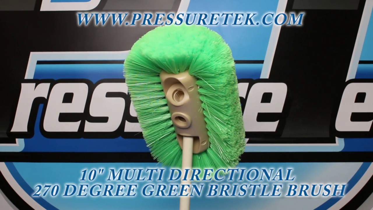 10 Multi Directional - 270 Degree Green Bristle Brush - Pressure Tek