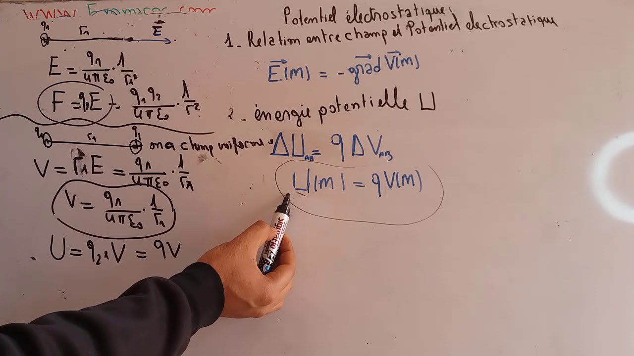 Electricite 1 électrostatique énergie potentielle