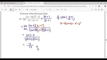 T8 Q9c Limit At A Point: IDF Conjugate & Factorise SM015