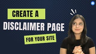 How to create a disclaimer page for your WordPress site