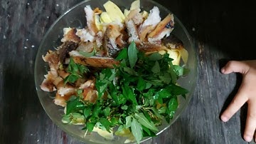 Khô Cá Lóc Nướng Rơm Trộn Gỏi Xoài