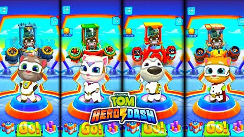 Talking Tom Hero Dash " White Tom Angela Hank Ginger " Saving All Charcter Gameplay (Android iOS)