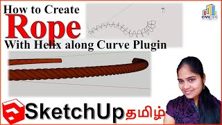 (தமிழ்) How to create rope with Helix Along Curve Free Plugin