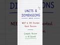 Complete Units & Dimensions Formula Sheet. 60 सेकंड में Units & Dimensions Complete Revision!