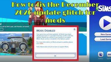 How to fix the *mods disabled* glitch in sims 4 because of the December 2020 update!