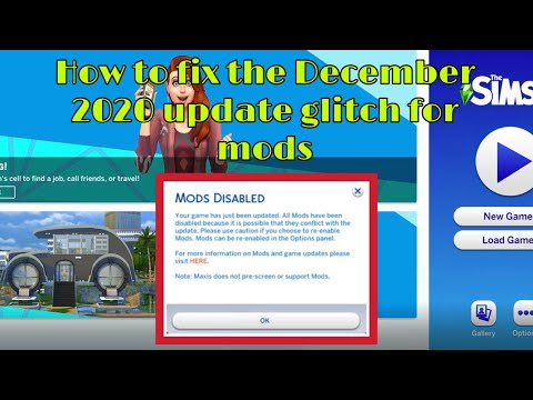 How to fix the *mods disabled* glitch in sims 4 because of the December 2020 update!