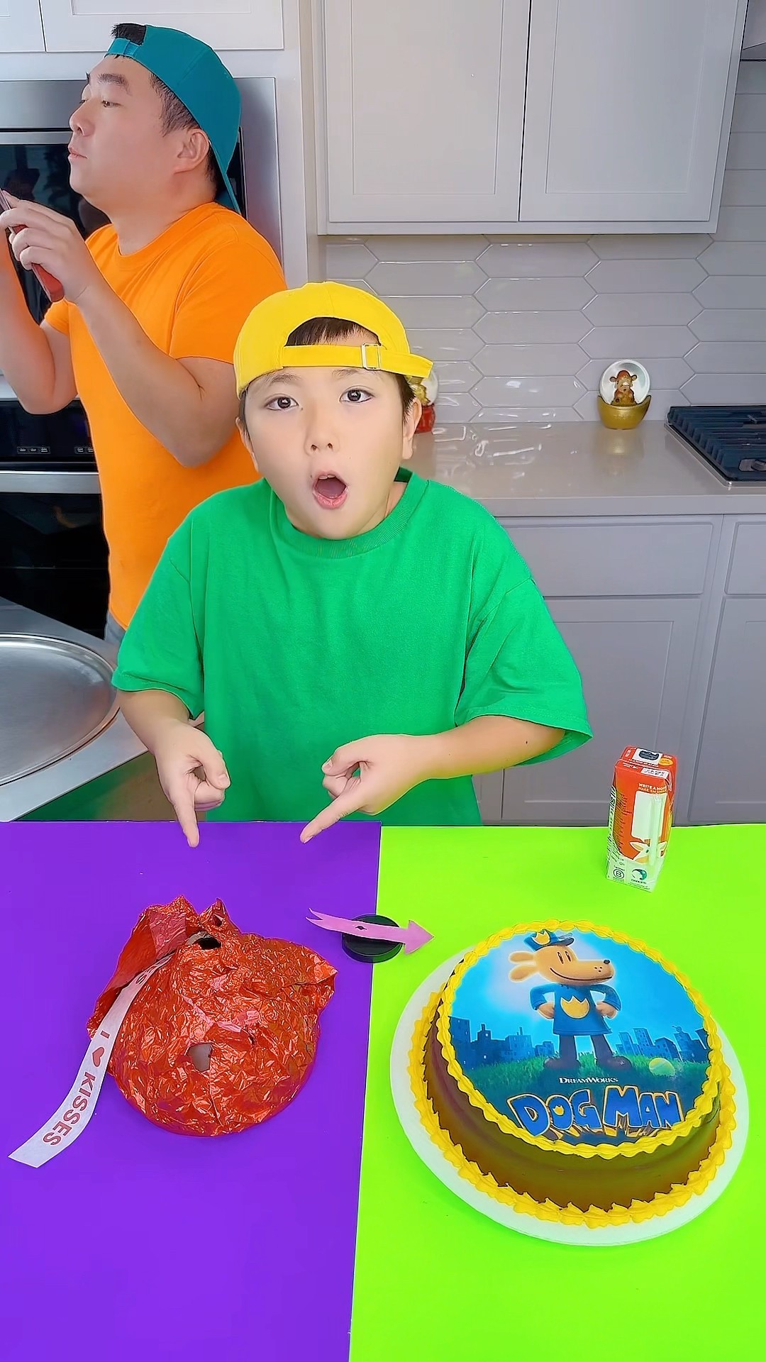 Dog Man cake vs Hershey's ice cream challenge!? #dogman #funny by Ethan Funny Family