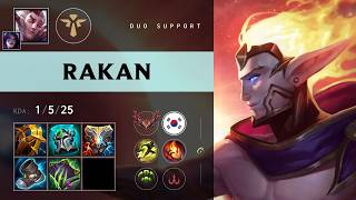 Rakan Support vs Rell - KR Grandmaster Patch 26.19