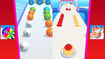 Ball Run 2048 Vs Pancake Run all levels android iOS gameplay walkthrough Nr 96
