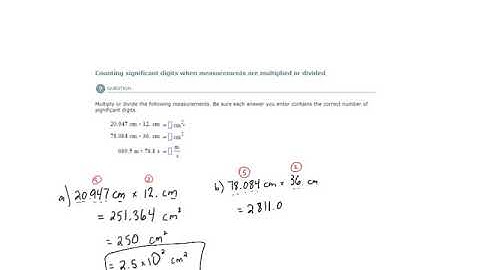 ALEKS - Counting significant digits when measurements are multiplied or divided - Example 1