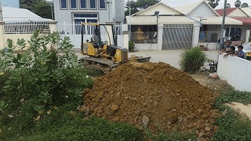 Fantastic! Start New Landfill Using Dump Truck Unload Soil & KOMATSU D20P Dozer Push into Flood Land