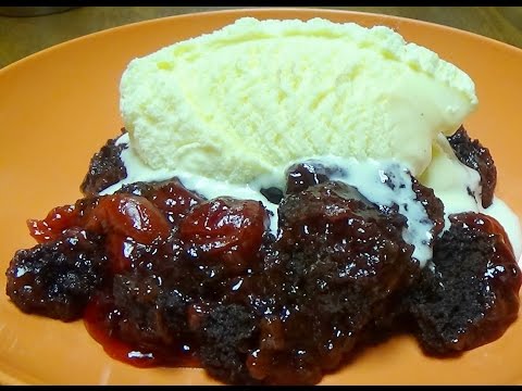 Delicious 3 Ingredient Slow Cooker Dump Cake - Chocolate & Cherry Cake - So Easy!!