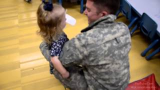 U.S Soldier Surprises 2 Year Old Daughter at School
