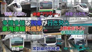 多種多様な列車が行き交う東海道線新橋駅