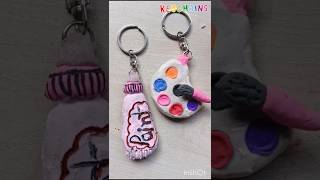 Diy✨🍒How to make🎃Painting Keychain🥭by Super Clay🔥 #kidsstory #youtubeshorts #ai #music #funny #trend