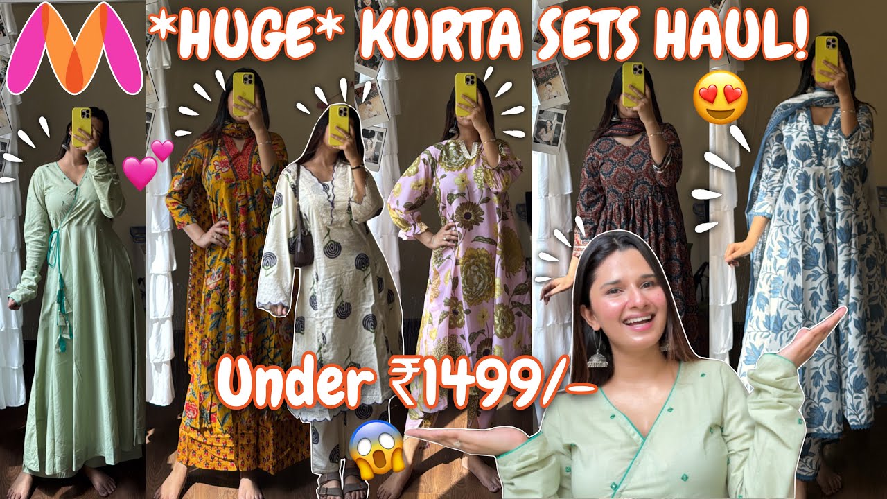 *HUGE* Myntra Kurta Sets Haul! 🤯 Pure Cotton Kurta Sets Under ₹1499 😍// Rupal Yadav #myntra 