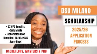 DSU MILAN SCHOLARSHIP 2025/26 APPLICATION PROCESS| FULLY FUNDED SCHOLARSHIPS IN ITALY